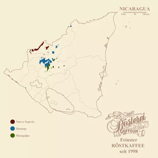 Landkarte Nicaragua Maragogype Portrait | Die Rösterei Coffeum Hamburg