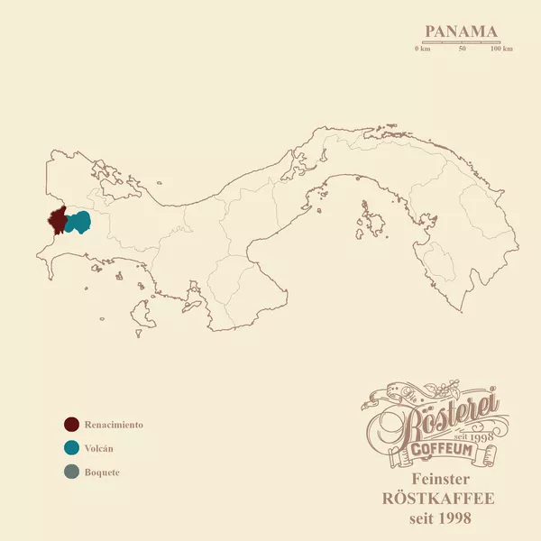 Landkarte Panama Single Farmkaffee Portrait | Die Rösterei Coffeum Hamburg