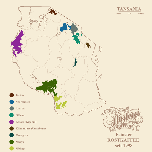 Landkarte Tansania Ngila Estate Barrique Portrait | Die Rösterei Coffeum Hamburg
