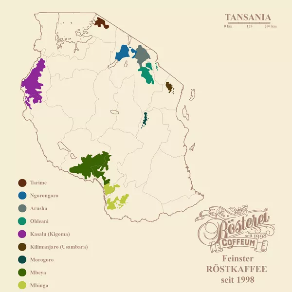 Landkarte Tansania Ngila Estate Barrique Portrait | Die Rösterei Coffeum Hamburg