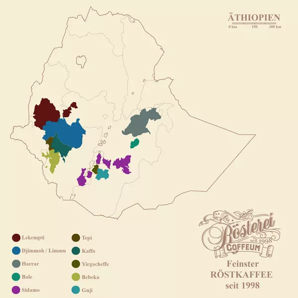 Landkarte Äthiopien Yirgacheffe Portrait | Die Rösterei Coffeum Hamburg