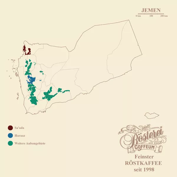 Landkarte Jemen Mocca Matari Portrait | Die Rösterei Coffeum Hamburg
