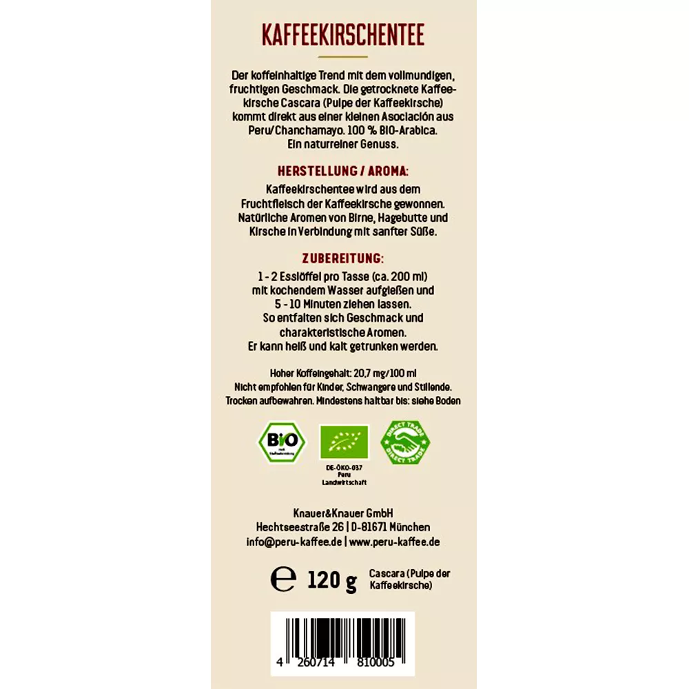 PachaMama Kaffeekirschen Tee 120 g | Die Rösterei Coffeum
