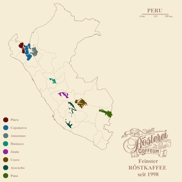 Landkarte Peru Finca Rosenheim Portrait | Die Rösterei Coffeum Hamburg