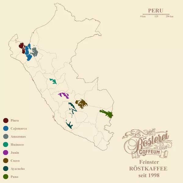 Landkarte Peru Finca Rosenheim Portrait | Die Rösterei Coffeum Hamburg
